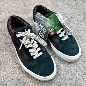 New! Vans Old Skool Pig Suede Plaid Scarab  Brown/green size m5 w6.5